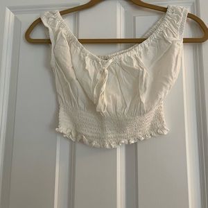 Brandy Melville white linen top